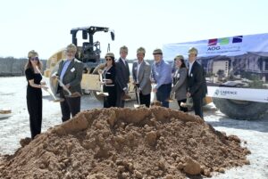 Photo of people with shovels at ground breaking ceremony